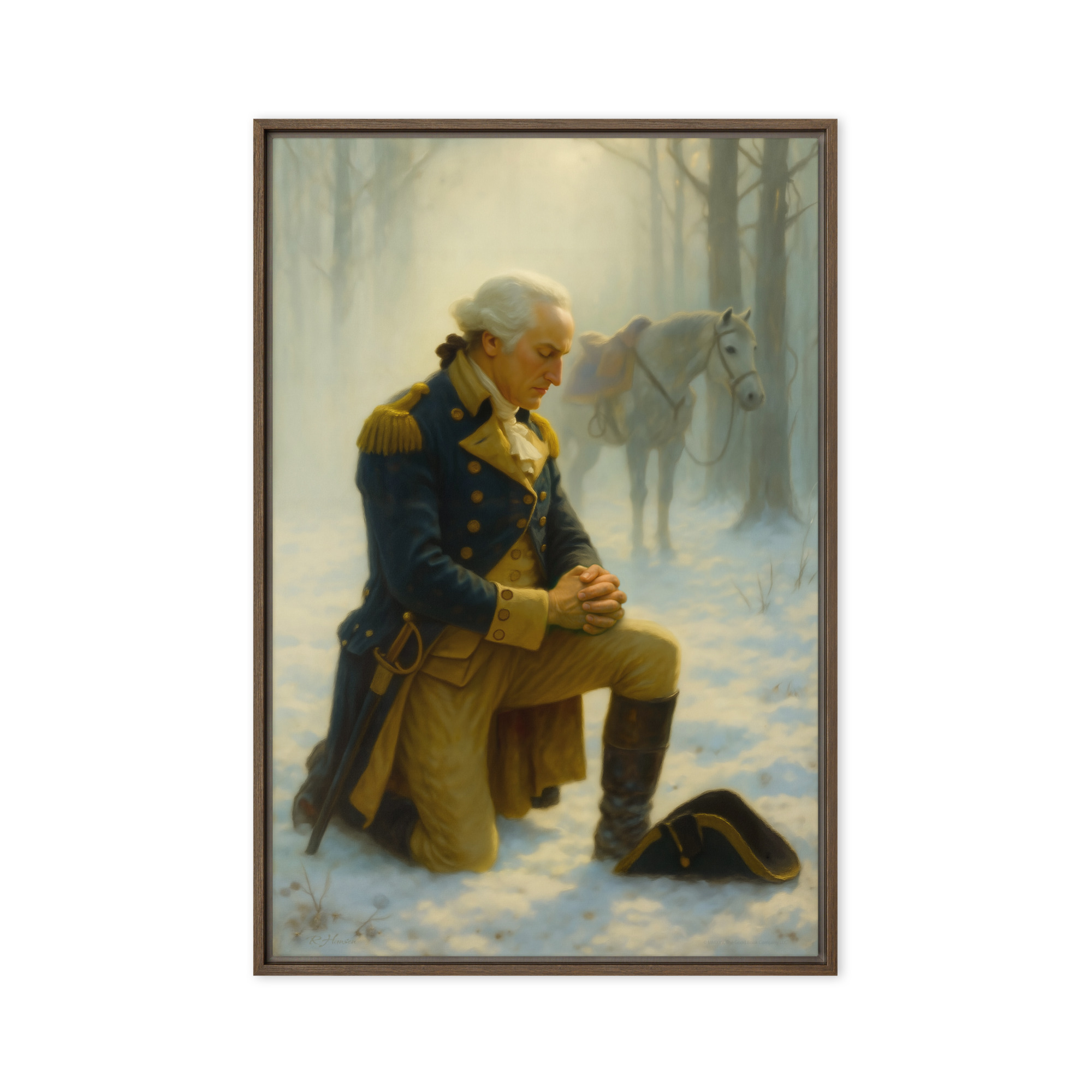 "The Prayer at Valley Forge" by R Hansen - 24" x 36" Framed Canvas - Image 2