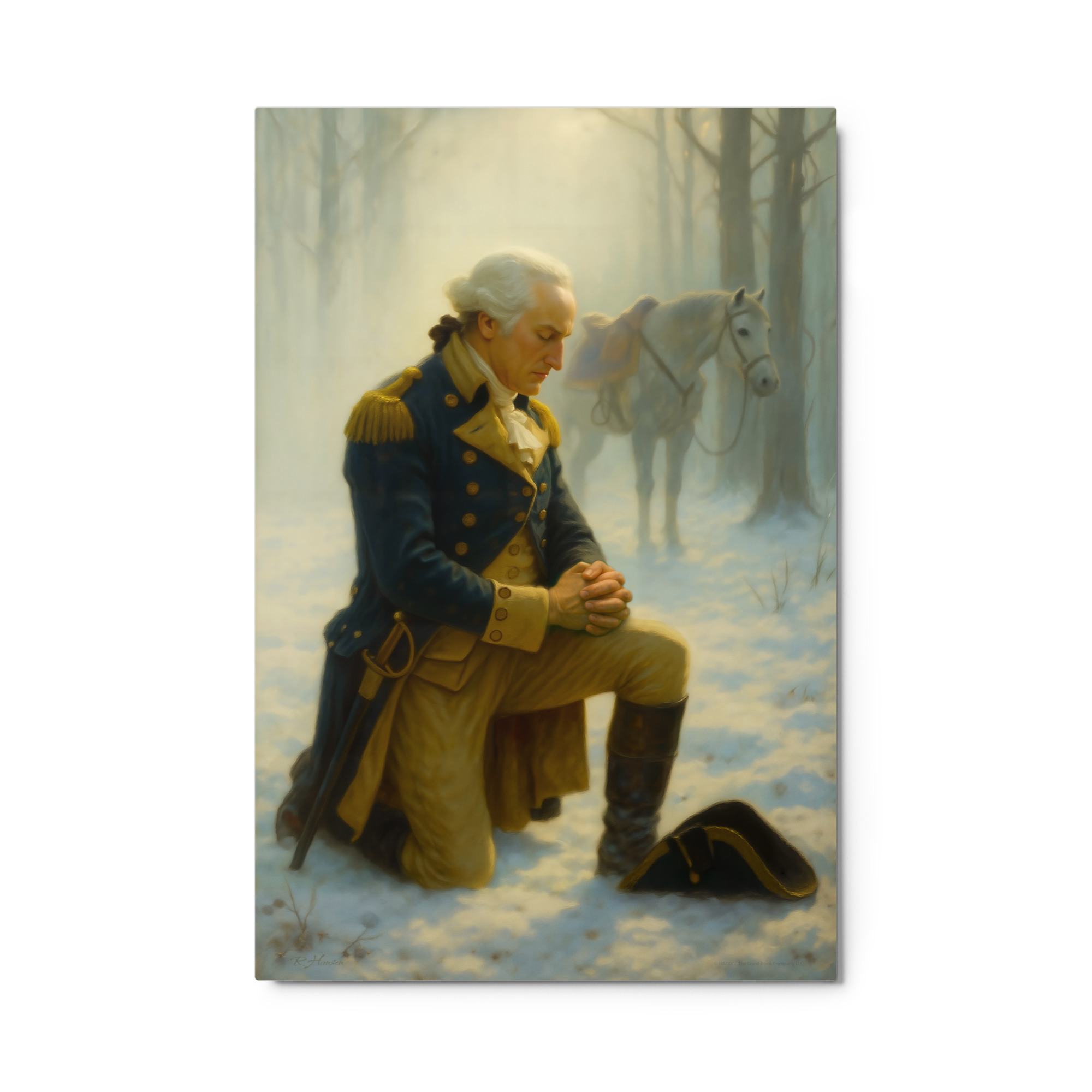 "The Prayer at Valley Forge" by R Hansen - 24" x 36" Metal Print