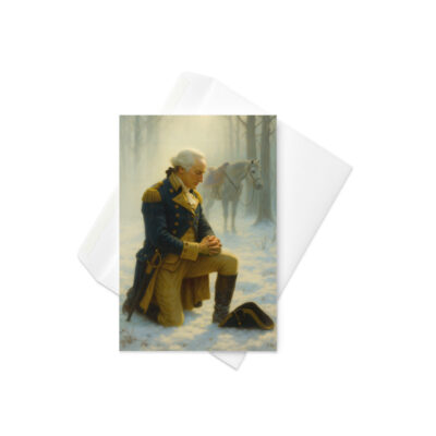 "The Prayer at Valley Forge" by R Hansen - 4" x 6" Greeting Card w/Envelope